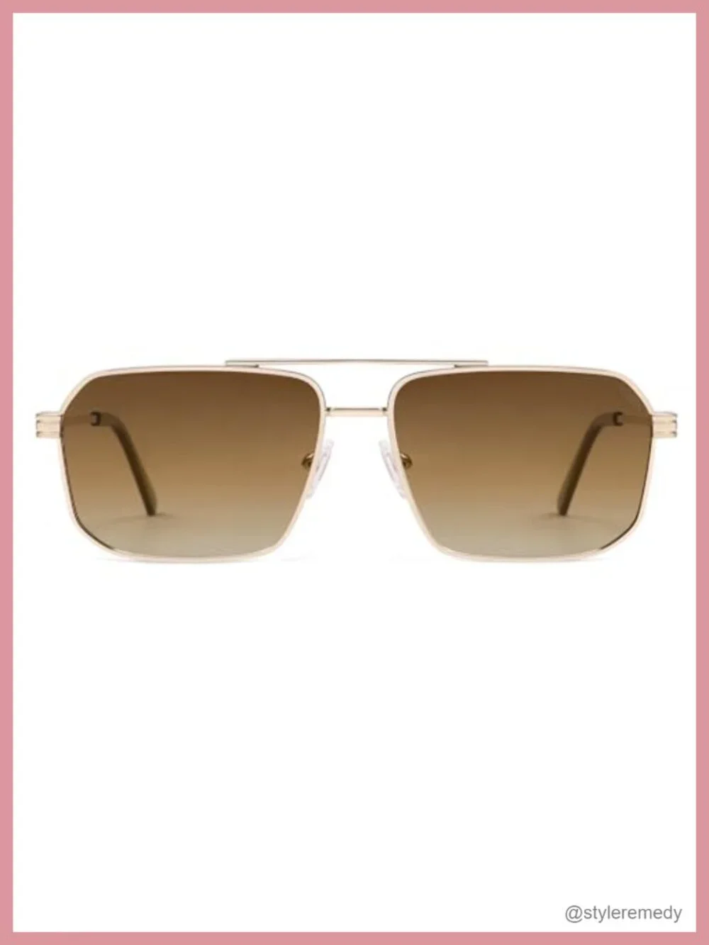 Retro Polarized Square Sunglasses Double Bridge Metal UV Protection Unisex